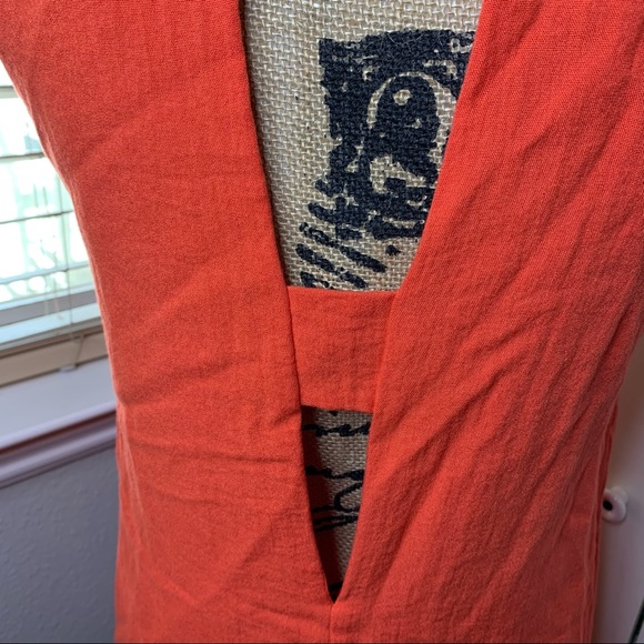 Chattawak Key Hole Linen Style Midi Dress - Picture 3 of 15